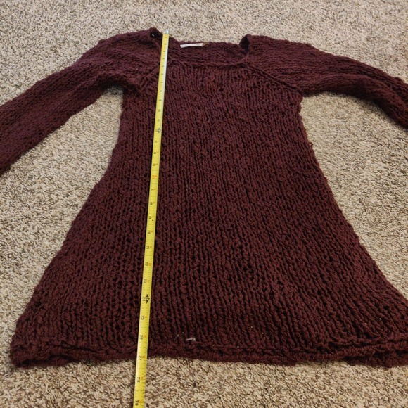 Free People Women's Boho Sweater Purple Size M Long Sleeve Chunky Knit - Picture 6 of 6